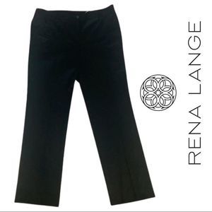 Rena Lange Black Pants Virgin Wool Straight Leg trousers US12 made in Germany